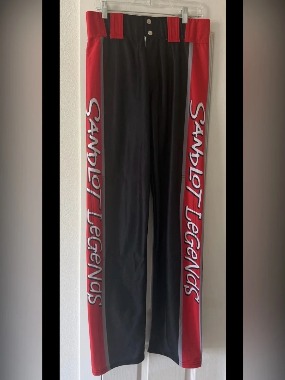 Kut4 Sports Sandlot Legends Baseball Pants Adult M Black Red Athletic Uniform